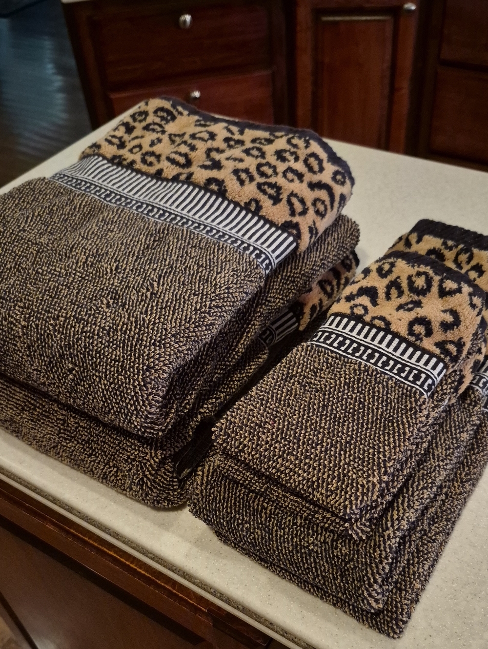 VINTAGE Springmaid "Soft Touch" Leopard Luxury Towel Sets - 2 Complete Sets! ✨